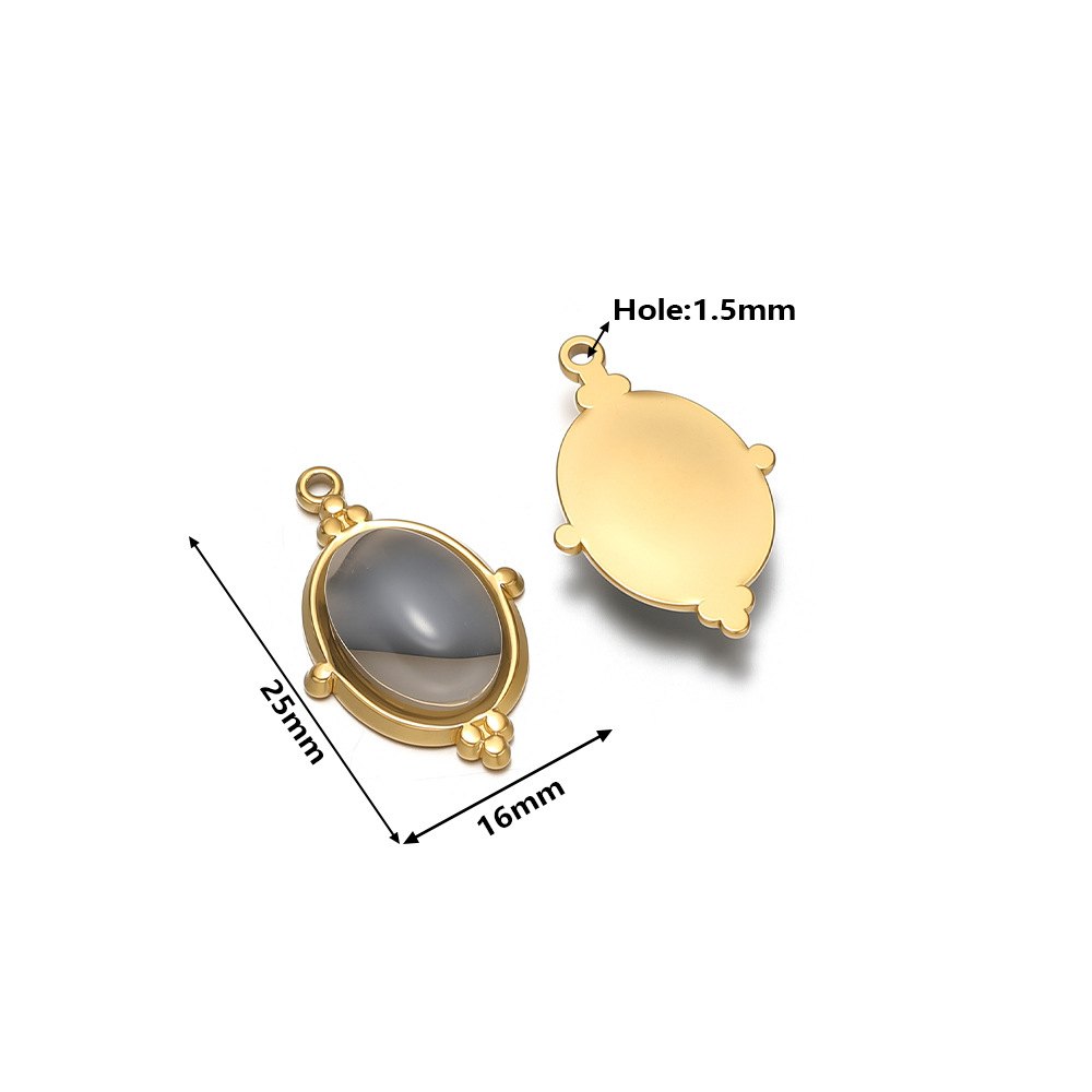 4Pcs Stainless Steel Oval Gems - огляд і ціна Jewelry Making Gemstones