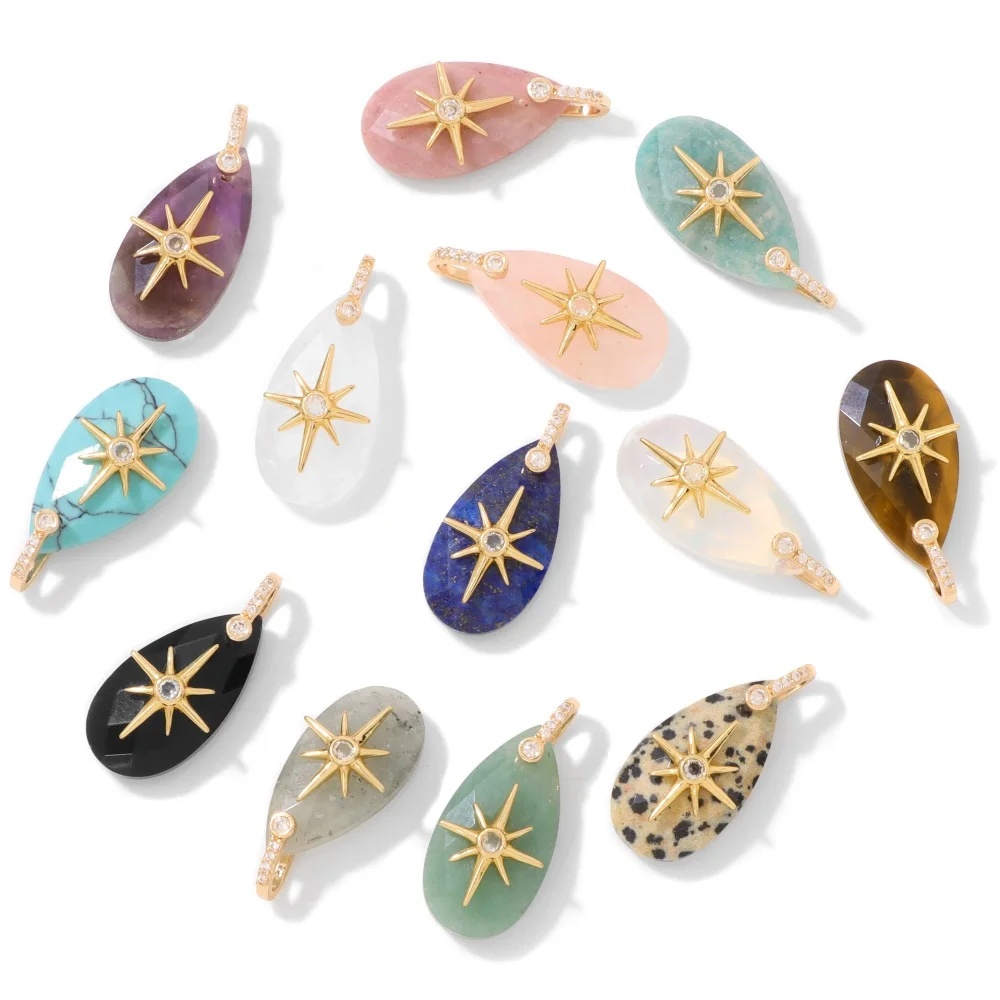 2Pcs Gold Plated North Star Te - огляд і ціна Jewelry Making Gemstones